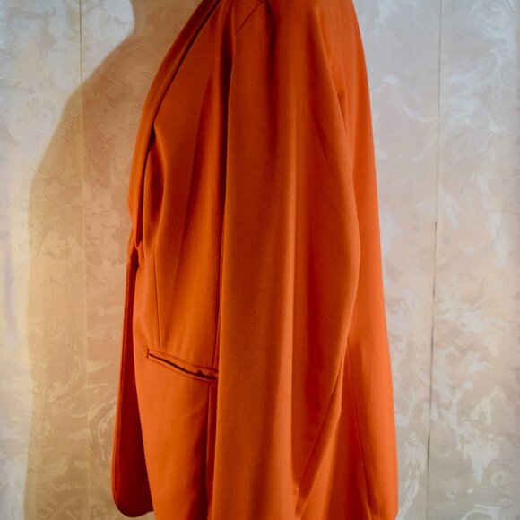 Coldwater Creek Size 16 Orange Shawl Collar Single Button Blazer - Picture 3 of 7